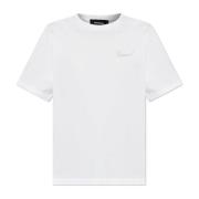 Dsquared2 T-shirt med logotyp avslutad med skimrande applikationer Whi...