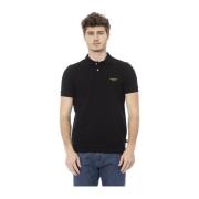 Baldinini Broderad Polo T-shirts Kortärmad Black, Herr