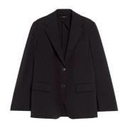 Max Mara Weekend Svart Jersey Blazer Milano Stil Black, Dam