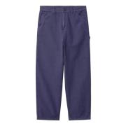 Carhartt Wip Lös rak passform arbetsbyxor Purple, Herr