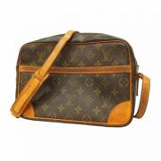 Louis Vuitton Vintage Pre-owned Tyg axelremsvskor Brown, Dam