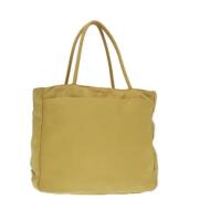 Prada Vintage Pre-owned Nylon handvskor Yellow, Dam