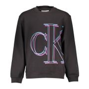 Calvin Klein Svart Herr Sweatshirt Långärmad Print Black, Herr