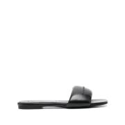 Stella McCartney Svarta Lädersliders - Trendig Stil Black, Dam