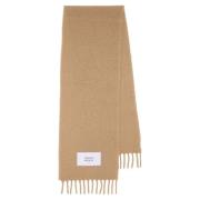 Maison Kitsuné Alpacka Ull Fransad Halsduk Beige, Herr