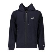 Tommy Hilfiger Blå hoodie med dragkedja och logotyp Blue, Herr