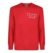 MC2 Saint Barth Ull Crew Neck Pullover med Logo Red, Herr