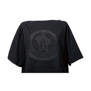 Moncler Avslappnad Bomull T-shirt Black, Dam