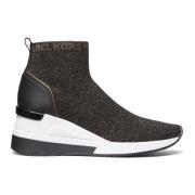 Michael Kors Metallic Stretch Knit Sock Sneakers Black, Dam