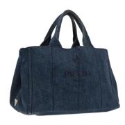 Prada Vintage Pre-owned Canvas prada-vskor Blue, Dam