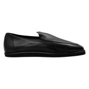 Auralee Svarta Läder Slip-Ons Hantverksmässigt Tillverkade Black, Herr