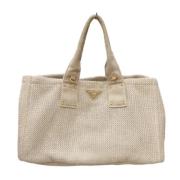 Prada Vintage Pre-owned Canvas totevskor Beige, Dam