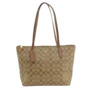 Coach Pre-owned Pre-owned Canvas axelremsvskor Brown, Dam