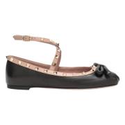 Valentino Garavani Rockstud Pointed Ballerina Flats Black, Dam