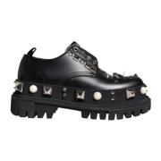 Dolce & Gabbana Svarta läder Derby formella skor Black, Dam