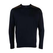 Paul & Shark Blå Ull Crewneck Sweater Blue, Herr