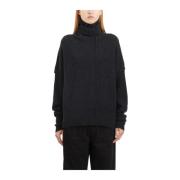 Isabel Benenato Kashmir och Sidens Turtleneck Tröja Black, Dam