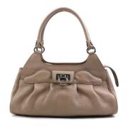 Salvatore Ferragamo Pre-owned Pre-owned Laeder handvskor Beige, Dam