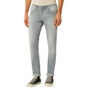 Dondup Stretch bomullsdenim med logotyp Gray, Herr