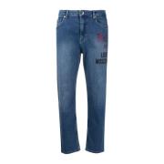 Love Moschino Blå Straight Denim Jeans Blue, Dam