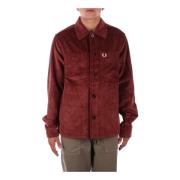 Fred Perry Logo Front Button Skjorta Red, Herr