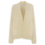 MVP wardrobe Randig Mohair Cardigan Kräm Beige, Dam