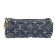 Louis Vuitton Vintage Pre-owned Denim necessrer Blue, Dam