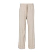 Herno Beige Byxor med Elastisk Midja Beige, Dam