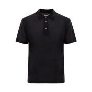 Corneliani Svart Sidens Polo Skjorta Black, Herr