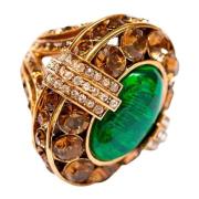 Roberto Cavalli Statement Malachite Ring Green, Dam