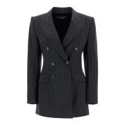 Dolce & Gabbana Pinstripe Double-Breasted Jacket Black, Dam