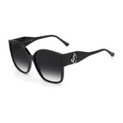 Jimmy Choo Svarta Acetatsolglasögon med UV-skydd Black, Dam