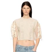 Sea NY Stilren Combo Sweater Beige, Dam