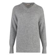 Herno Paljett Alpaca Blend Sweater Gray, Dam