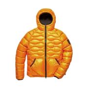 RefrigiWear Kort Nylonjacka med Päls Huva Orange, Herr