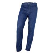 Aquascutum Mörkblå Denim Jeans med Patch Blue, Herr