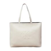 Calvin Klein Vit Sculpted Slim Tote Väska White, Dam