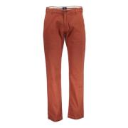 Gant Bruna Herrbyxor 4 Fickor Knapp Dragkedja Logotyp Brown, Herr