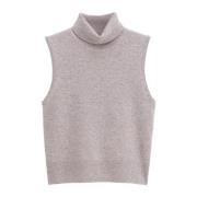 Filippa K Snygg Turtleneck Vest för Kvinnor Beige, Dam