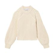 Proenza Schouler Rib Crewneck Sweater i Beige Beige, Dam