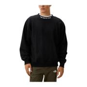 The North Face Räfflad crew neck sweatshirt med logotyp Black, Herr