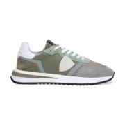 Philippe Model Gröna nylon sneakers med mockadetaljer Green, Herr