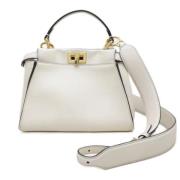 Fendi Vintage Pre-owned Laeder handvskor White, Dam