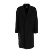 Maison Margiela Oversize Svart Ylleblandad Kappa Black, Herr