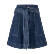 P.a.r.o.s.h. Blå Bomull Elegant Shorts Blue, Dam