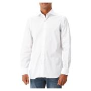 Finamore Slim Fit Double Twisted Stretch Skjorta White, Herr