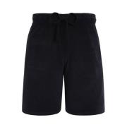 Vilebrequin Solid Unisex Terry Cloth Bermuda Shorts Black, Herr