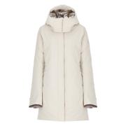 Save The Duck Beige Parka med Fuskpäls Huva Beige, Dam