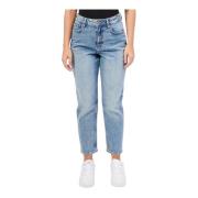 Fracomina Blå Mom Fit Carrot Denim Jeans Blue, Dam