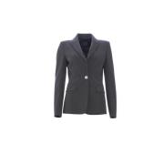 Pinko Grå Stretch Crepe Blazer Jacka Gray, Dam